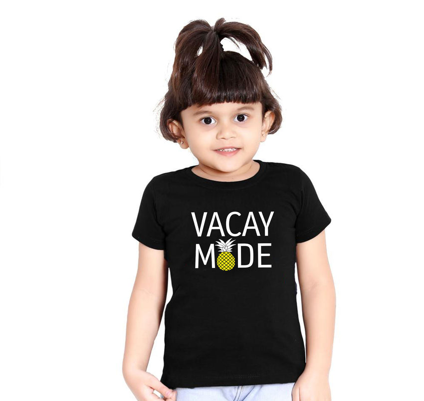 Vacay mode daughter matching black tees