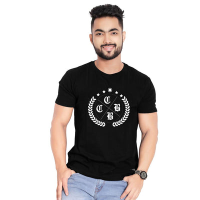 Olive-leaf men black t-shirt